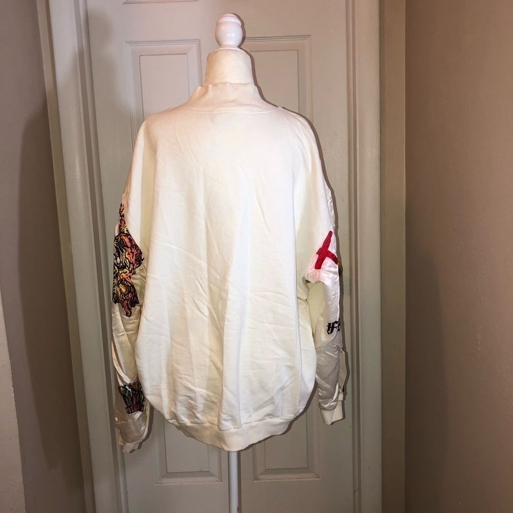 Vintage 80’s LILY FAROUCHE 1/4 Zipper Dragon Print Pullover Sz L - Picture 3 of 9